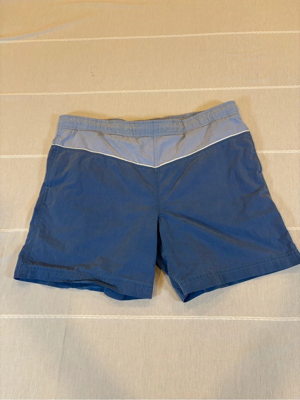 Club Room Blue Colorblock Swim Trunks Men’s Size S Drawstring Mesh Lined Beach
